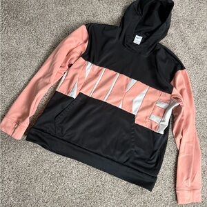Nike Black and Pink Colorblock Hoodie